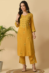 Mustard Kurta Set